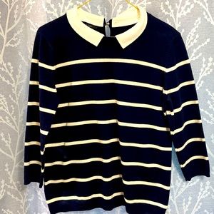 Collar Blue and White Sweater